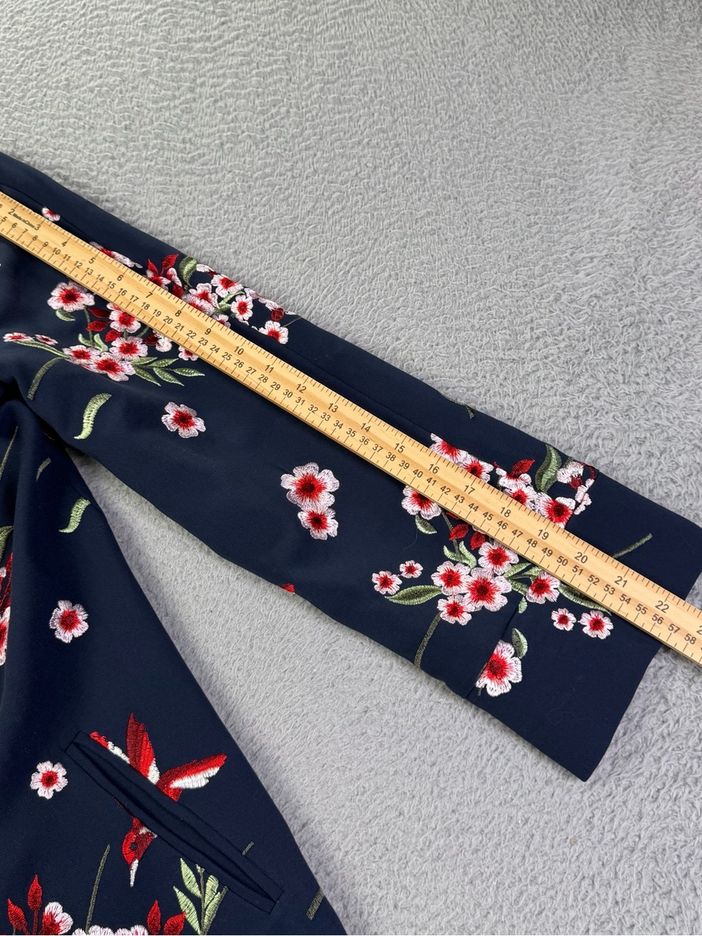 Soft Surroundings Jacket Kimono Womens Small Navy Floral Embroidered Lined - Picture 13 of 13